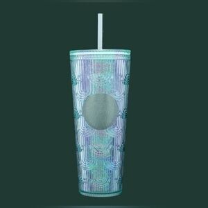 NWOT - STARBUCKS  |  2022 Iridescent Venti Cold Cup in Mermaid Rainbow Texture